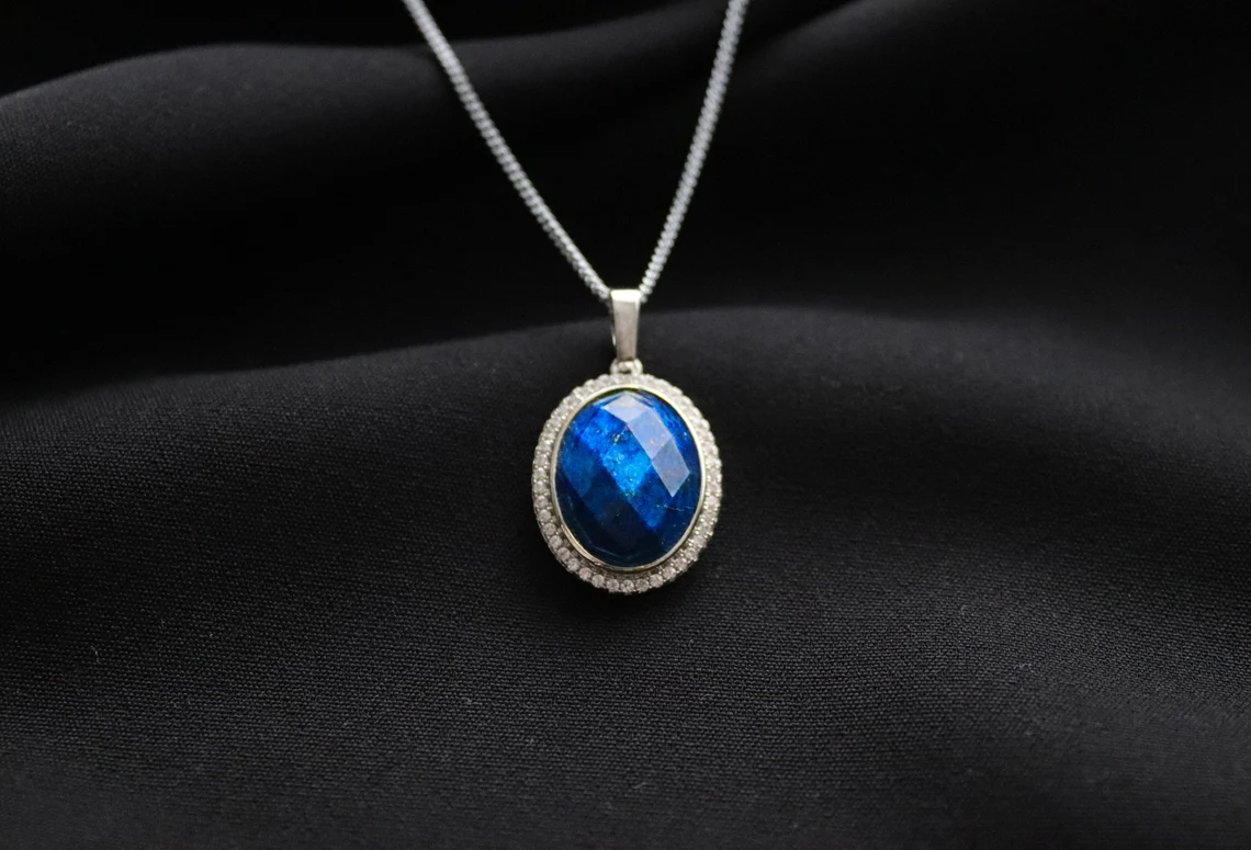 Gold Plated And Blue Semi Precious Gemstone Necklace By J&S Jewellery |  notonthehighstreet.com